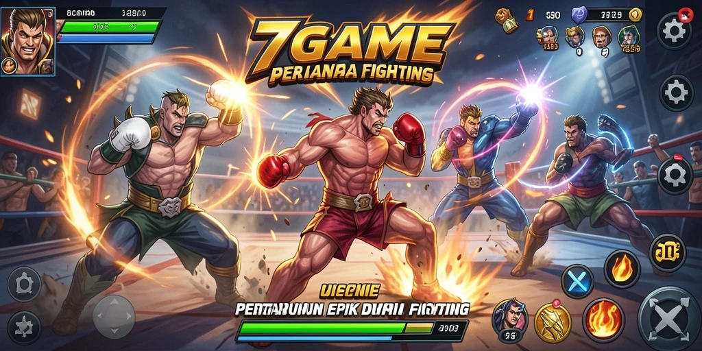 Tangkapan layar utama 7GAME menampilkan aksi pertarungan yang mendebarkan.
