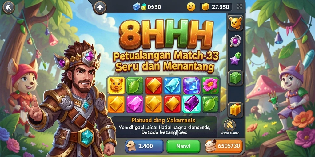 Screenshot gameplay <strong>8HHH</strong> yang menunjukkan aksi mencocokkan buah-buahan.