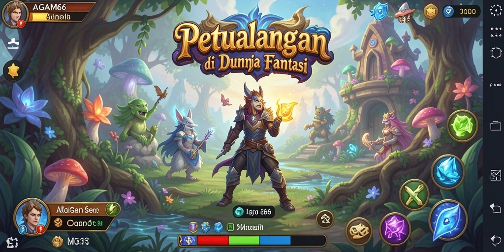 Tampilan gameplay seru AGAM66 di dunia fantasi.