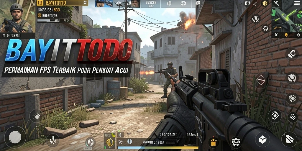 Tampilan gameplay menegangkan dalam game FPS BAYITOTO.