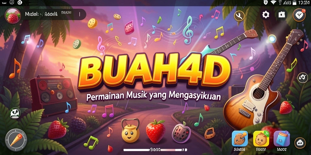 Tampilan gameplay BUAH4D dengan berbagai pilihan lagu yang menyenangkan.