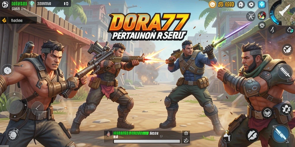 Gameplay intens DORA77 dalam pertarungan Battle Royale