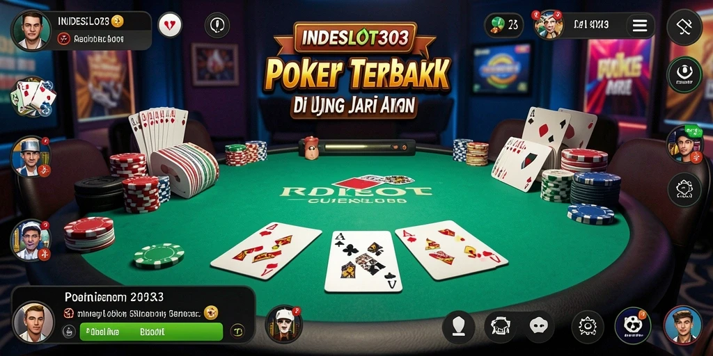 Tampilan gameplay <strong>INDESLOT303</strong> yang menakjubkan dalam permainan Poker.