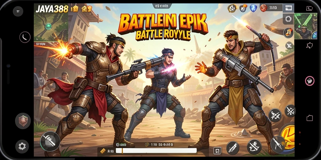 Tangkapan layar gameplay JAYA388 menampilkan pertempuran intens antara pemain.