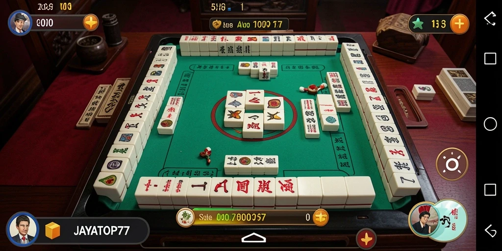 Tampilan gameplay JAYATOP77 menampilkan sesi permainan Mahjong yang memikat.