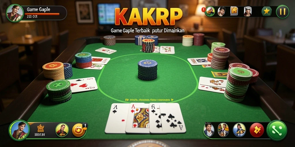 Screenshot KAKRP menampilkan gameplay seru Gaple yang menarik.