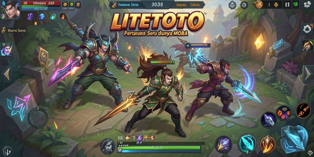 Tangkapan layar gameplay seru dari LITETOTO di arena MOBA.