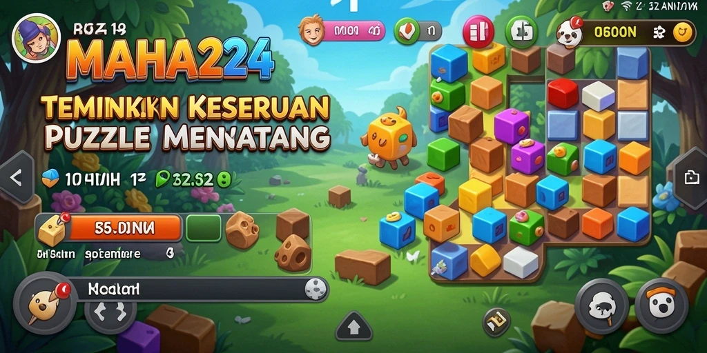Tampilan gameplay MAHA24 dengan berbagai tantangan Puzzle.