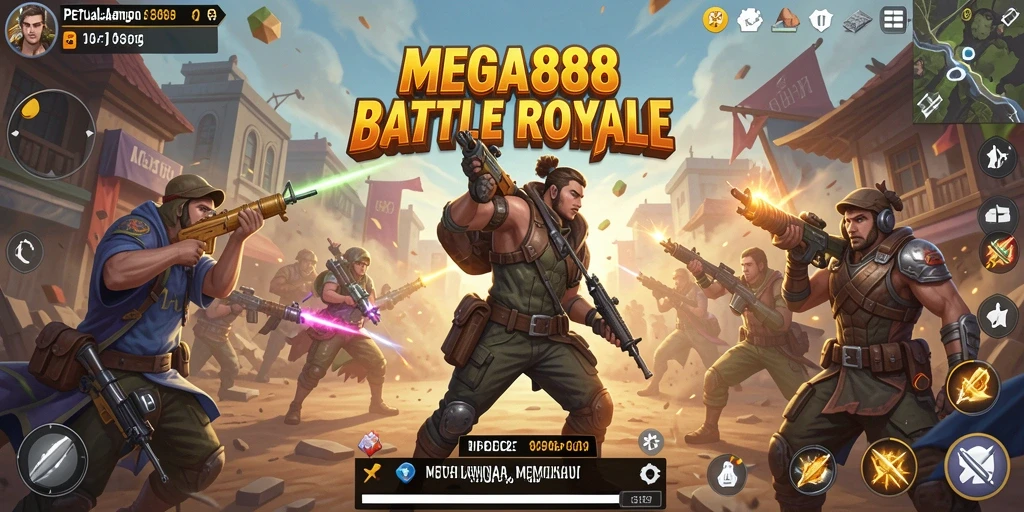 Gameplay seru dalam MEGA888 dengan aksi Battle Royale yang mendebarkan.
