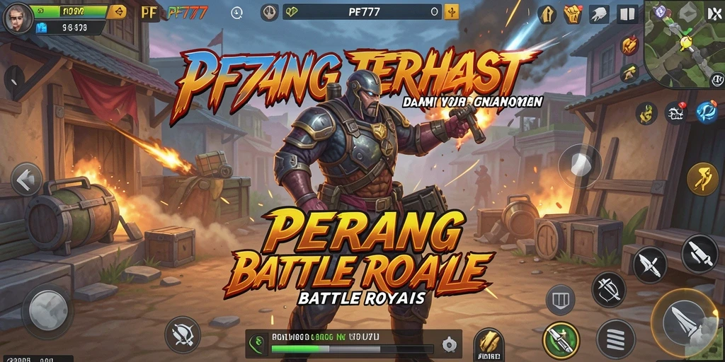 Screenshot menunjukkan intensnya pertempuran dalam <strong>PF777</strong> di medan perang Battle Royale.
