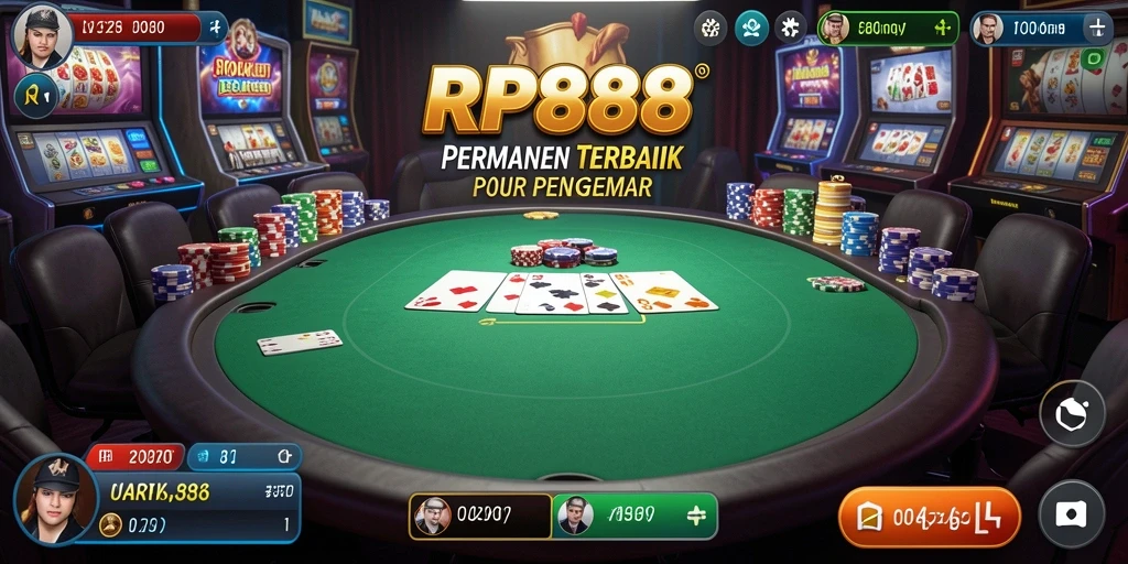 Tampilan permainan Poker yang menegangkan di RP888.