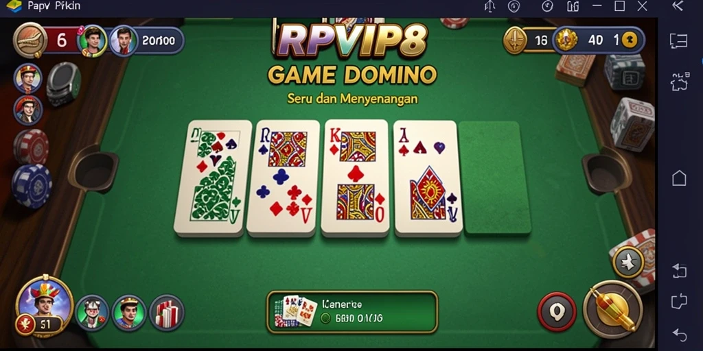 Tampilan gameplay yang seru dalam permainan Domino RPVIP8.
