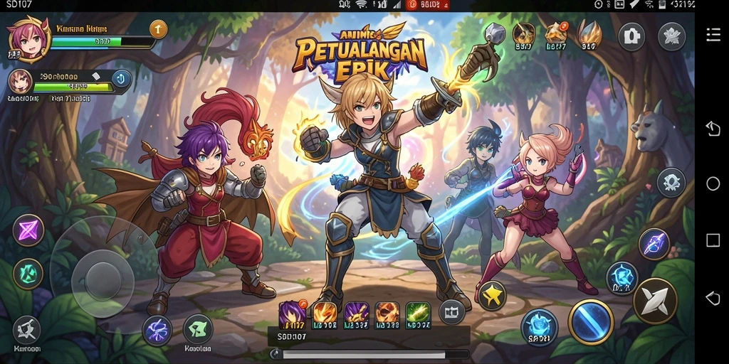 Tampilan gameplay seru dan karakter Anime yang menarik.
