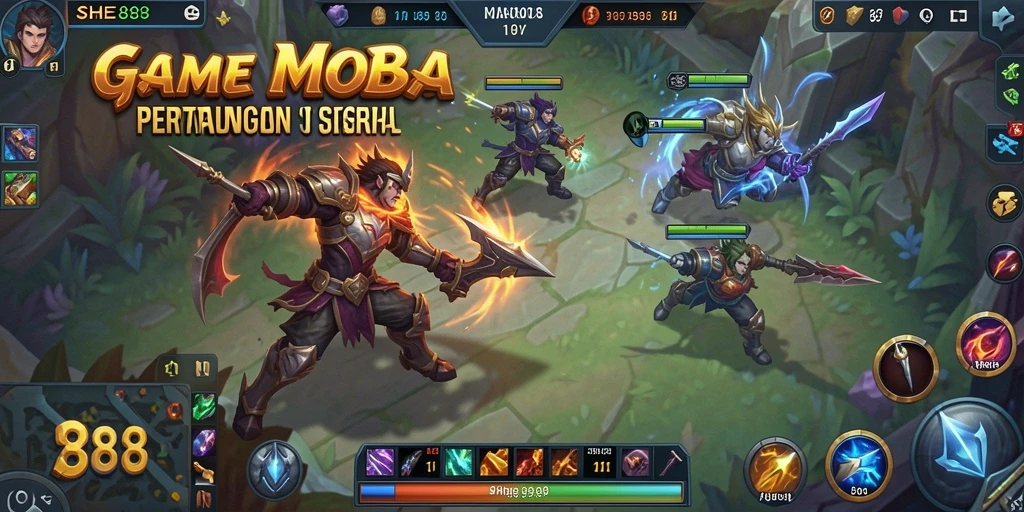 Tampilan permainan MOBA di SHE888 yang menarik dan penuh aksi.