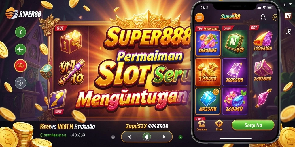 Screenshot gameplay <strong>SUPER88</strong> menunjukkan keseruan memutar gulungan Slot.