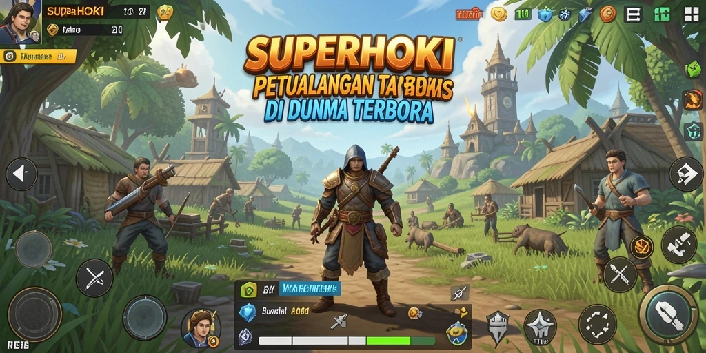 Tampilan gameplay Open World yang menakjubkan dalam SUPERHOKI.