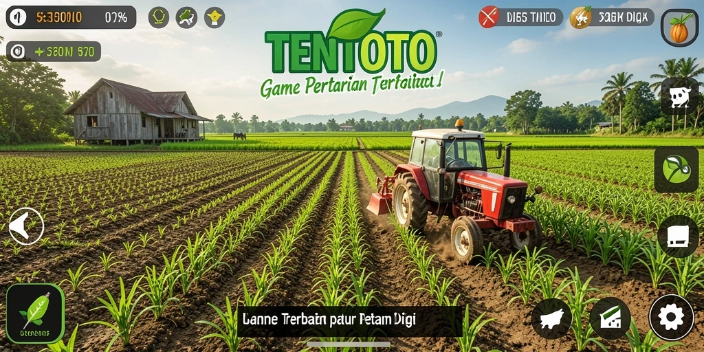 Screenshot gameplay TENTOTO menampilkan aktivitas bertani yang menyenangkan.