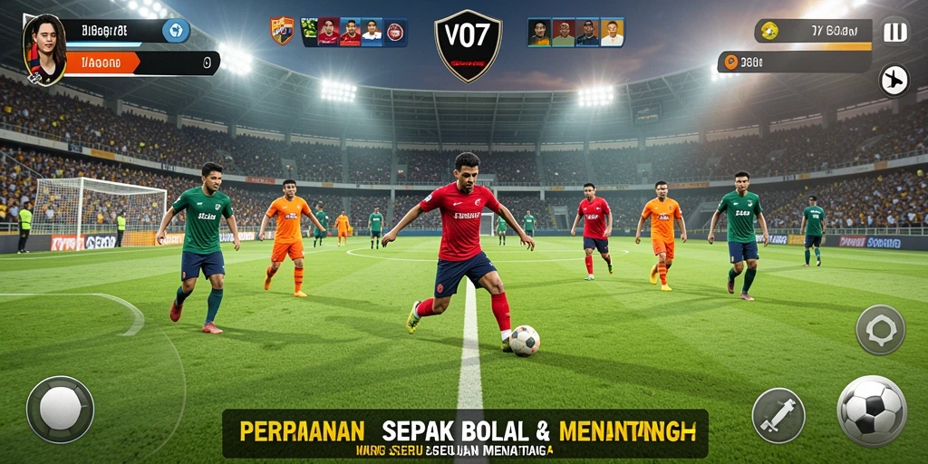 Tangkapan layar menunjukkan aksi seru dalam permainan sepak bola.