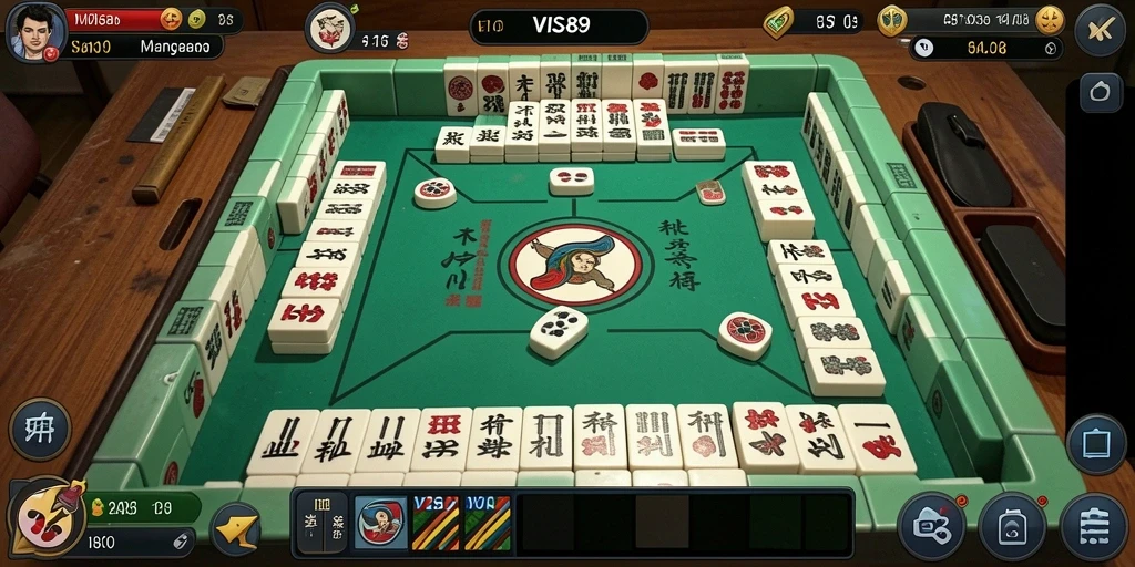 Screenshot gameplay <strong>VISA89</strong> yang menampilkan serunya permainan Mahjong.