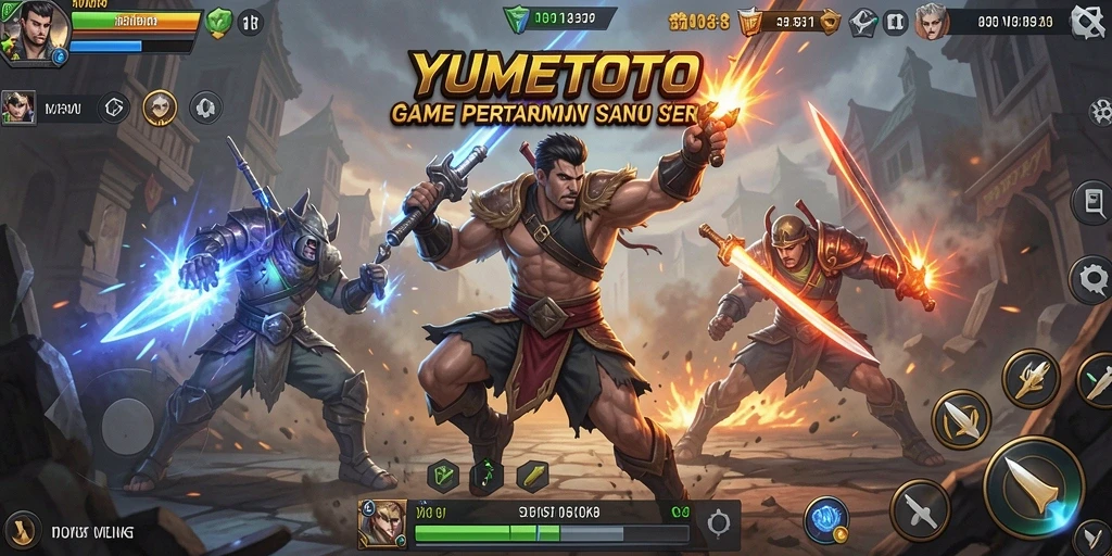 Gameplay seru YUMETOTO dengan pertarungan yang dinamis.