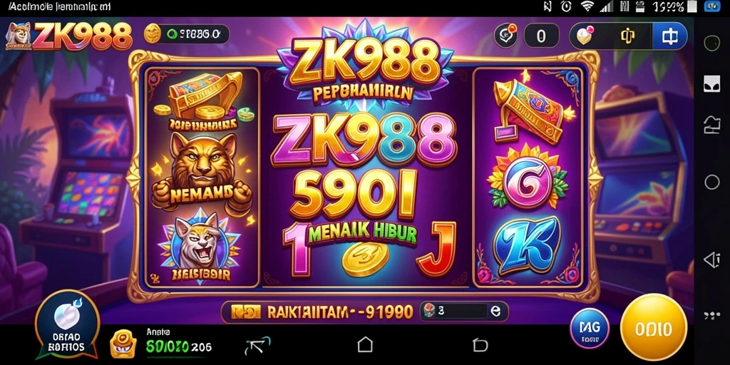 Tampilan keseruan gameplay slot ZK988 dengan grafis berkualitas.